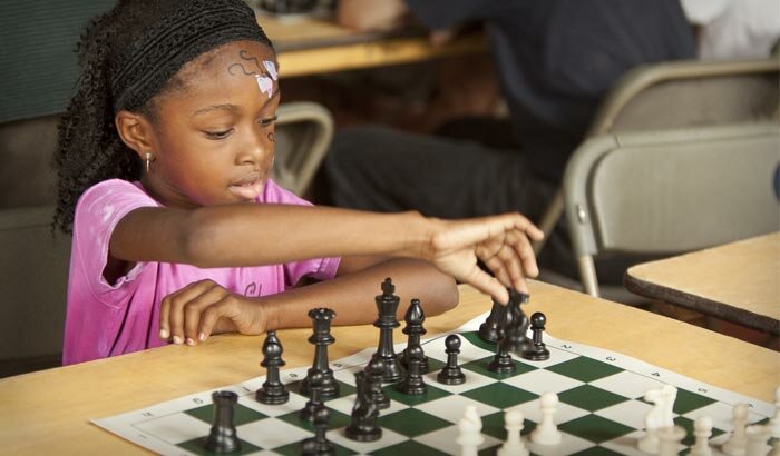 a brazilian teenage astronaut playing chess - Playground